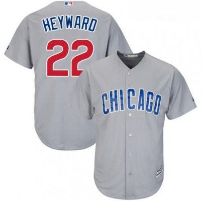 Youth Majestic Chicago Cubs 22 Jason Heyward Replica Grey Road Cool Base MLB Jersey