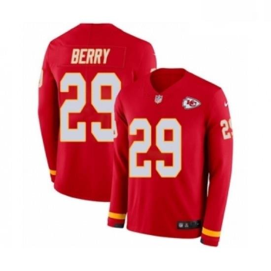 Men Nike Kansas City Chiefs 29 Eric Berry Limited Red Therma Long Sleeve NFL Jersey