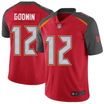 Youth Buccaneers 12 Chris Godwin Red Team Color Stitched Football Vapor Untouchable Limited Jersey