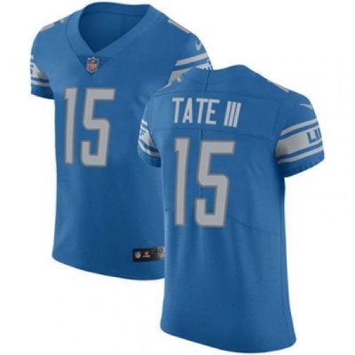 Nike Lions #15 Golden Tate III Blue Team Color Mens Stitched NFL Vapor Untouchable Elite Jersey