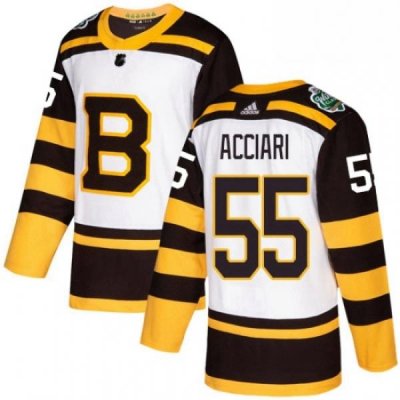 Mens Adidas Boston Bruins 55 Noel Acciari Authentic White 2019 Winter Classic NHL Jersey