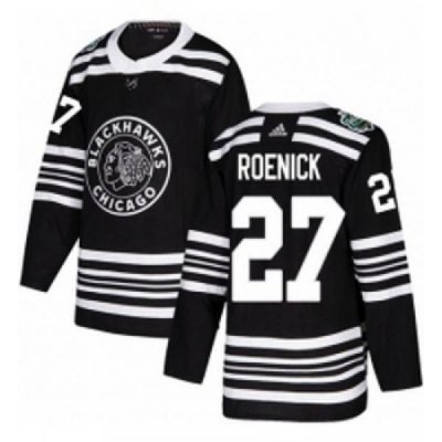 Youth Adidas Chicago Blackhawks 27 Jeremy Roenick Authentic Black 2019 Winter Classic NHL Jersey