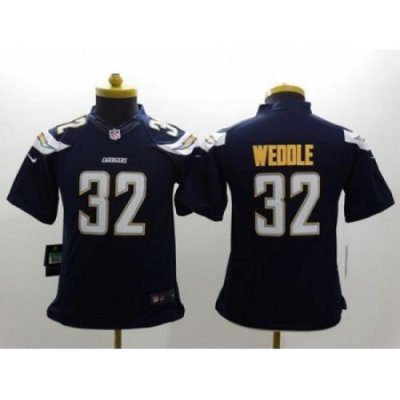 Youth Nike San Diego Chargers #32 Eric Weddle Navy Blue Stitched NFL Limited Jersey