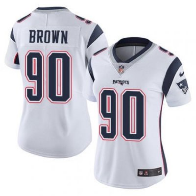 Nike Patriots #90 Malcom BroWn White Womens Stitched NFL Vapor Untouchable Limited Jersey