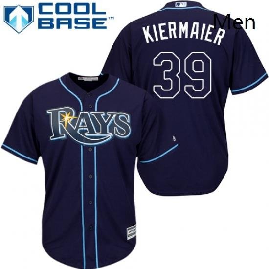 Mens Majestic Tampa Bay Rays 39 Kevin Kiermaier Replica Navy Blue Alternate Cool Base MLB Jersey