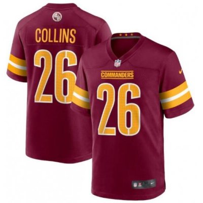 Men Washington Commanders 26 Landon Collins 2022 Burgundy Game Stitched Jersey