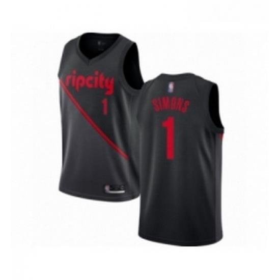 Youth Portland Trail Blazers 1 Anfernee Simons Swingman Black Basketball Jersey 2018 19 City Edition