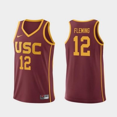 Men Usc Trojans Devin Fleming Cardinal Replica College Basketball Jersey