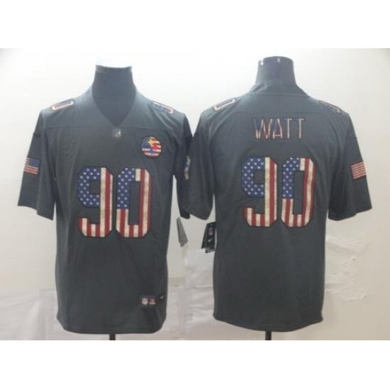 Steelers 90 T J  Watt 2019 Salute To Service USA Flag Fashion Limited Jersey