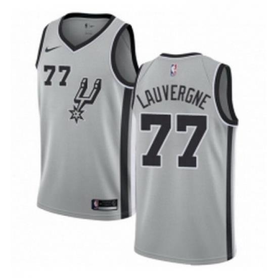 Womens Nike San Antonio Spurs 77 Joffrey Lauvergne Swingman Silver Alternate NBA Jersey Statement Edition