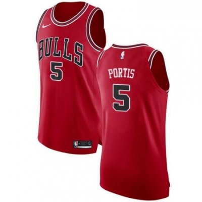 Womens Nike Chicago Bulls 5 Bobby Portis Authentic Red Road NBA Jersey Icon Edition