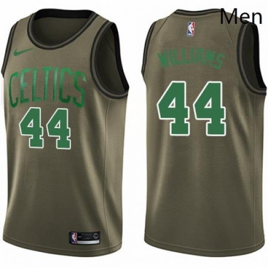 Mens Nike Boston Celtics 44 Robert Williams Swingman Green Salute to Service NBA Jersey