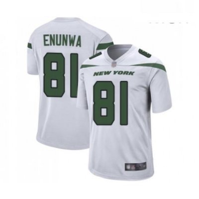 Mens NeW York Jets 81 Quincy EnunWa Game White Football Jersey