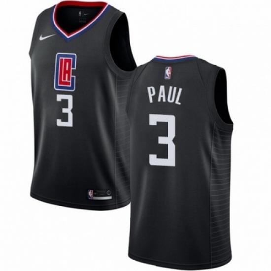 Mens Nike Los Angeles Clippers 3 Chris Paul Authentic Black Alternate NBA Jersey Statement Edition