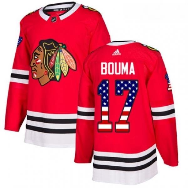 Youth Adidas Chicago Blackhawks 17 Lance Bouma Authentic Red USA Flag Fashion NHL Jersey