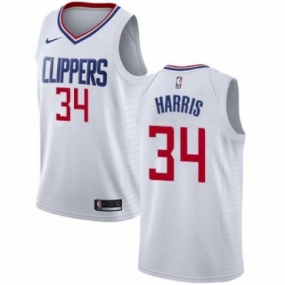 Womens Nike Los Angeles Clippers 34 Tobias Harris Swingman White NBA Jersey Association Edition