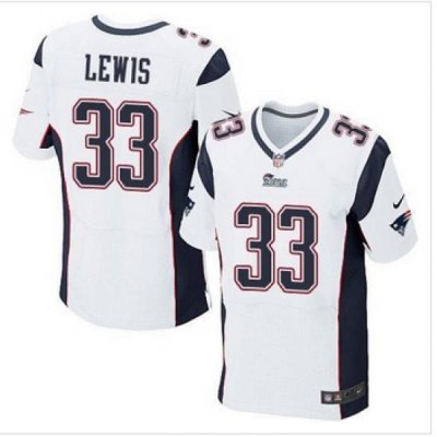 New New England Patriots #33 Dion Lewis White Mens Stitched NFL Elite Jersey