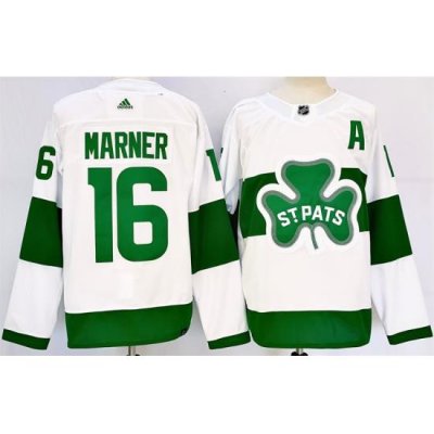 Men Toronto Maple Leafs 16 Mitch Marner White St Patricks Authentic Jersey