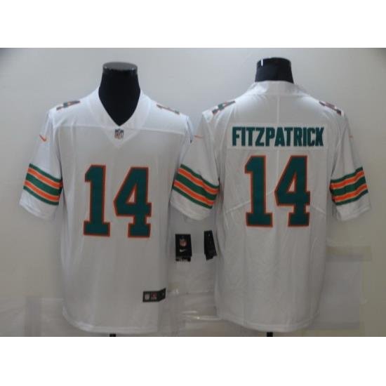 Men Miami Dolphins Ryan Fitzpatrick 14 White Vapor Untouchable Limited Player Football Jersey