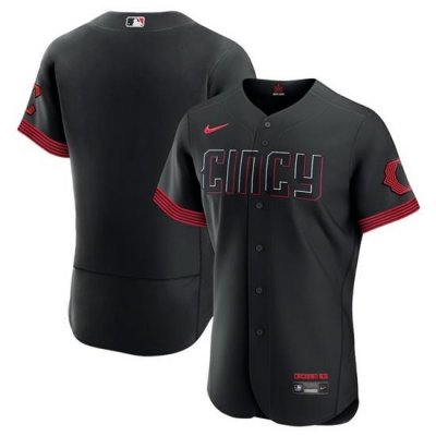 Men Cincinnati Reds Blank Black 2023 City Connect Flex Base Stitched Jersey