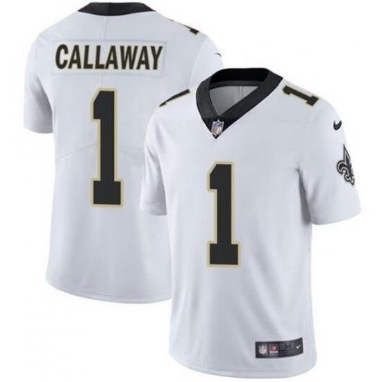 Men New Orleans Saints 1 Marquez Callaway 2021 White Vapor Untouchable Limited