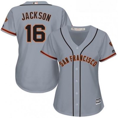 Womens Majestic San Francisco Giants 16 Austin Jackson Replica Grey Road Cool Base MLB Jersey