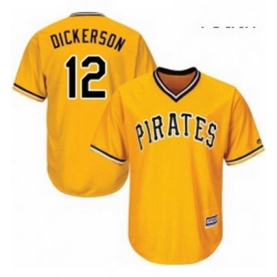 Youth Majestic Pittsburgh Pirates 12 Corey Dickerson Authentic Gold Alternate Cool Base MLB Jersey