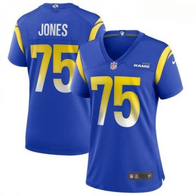 Women Los Angeles Rams #75 Deacon Jones Nike Royal Game Retired Player Jersey