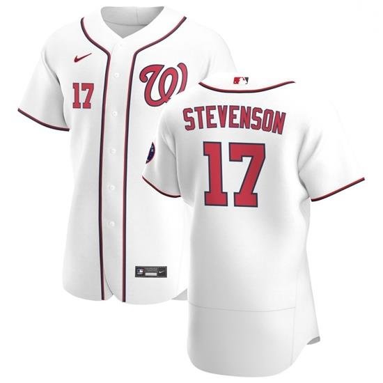 Washington Nationals 17 AndreW Stevenson Men Nike White Home 2020 Authentic Player MLB Jersey