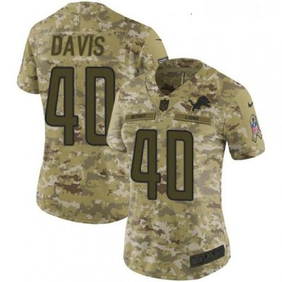 Womens Nike Detroit Lions 40 Jarrad Davis Limited Camo 2018 Salute to Service NFL Jersey