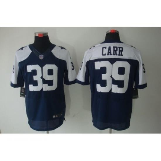 Nike Dallas Cowboys 39 Brandon Carr Blue Elite Thankgivings NFL Jersey