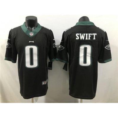 Men Philadelphia Eagles 0 D'Andre Swift Black 2023 Draft Vapor Limited Stitched Football Jersey