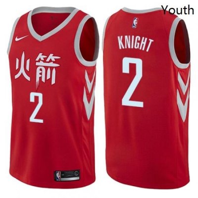 Youth Nike Houston Rockets 2 Brandon Knight Swingman Red NBA Jersey City Edition