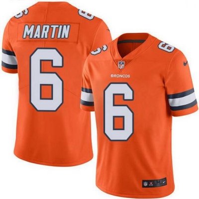 Nike Denver Broncos 6 Sam Martin Orange Men Stitched NFL Limited Rush Jersey