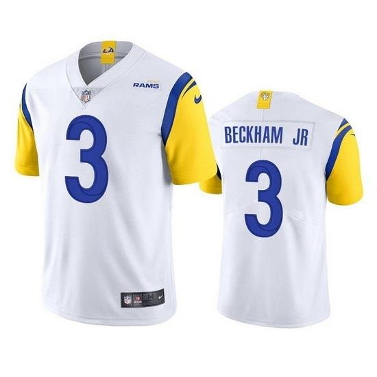 Youth Los Angeles Rams 3 Odell Beckham Jr  White Vapor Untouchable Limited Stitched Jersey