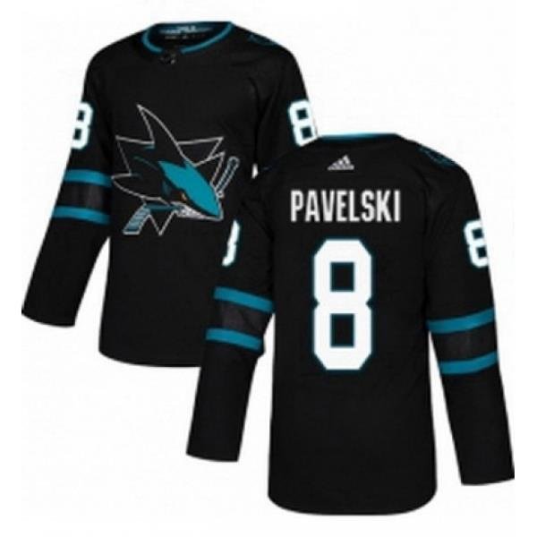 Mens Adidas San Jose Sharks 8 Joe Pavelski Premier Black Alternate NHL Jersey