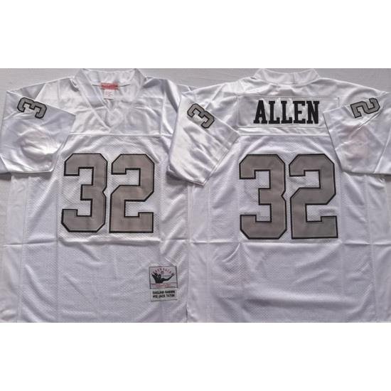 Oakland Raiders White #32 ALLEN White Stitched NFL Throwback Jersey