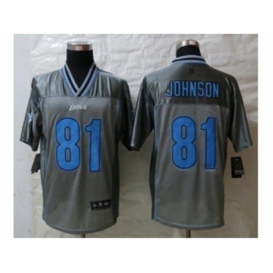 Nike Detroit Lions 81 Calvin Johnson Grey Elite Vapor NFL Jersey