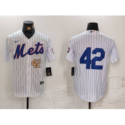 Men New York Mets 42 Jackie Robinson White Cool Base Stitched Baseball Jersey 3