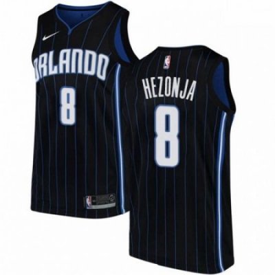 Mens Nike Orlando Magic 8 Mario Hezonja Swingman Black Alternate NBA Jersey Statement Edition