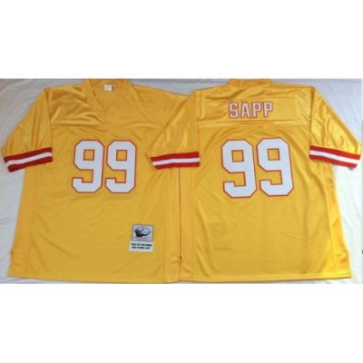 Men Tampa Bay Buccaneers 99 Warren Sapp Yellow M&N Throwback Jersey