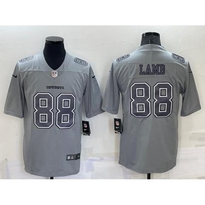 Men Dallas Cowboys 88 CeeDee Lamb Grey Atmosphere Fashion Stitched Jersey