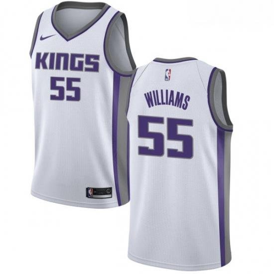 Mens Nike Sacramento Kings 55 Jason Williams Authentic White NBA Jersey Association Edition