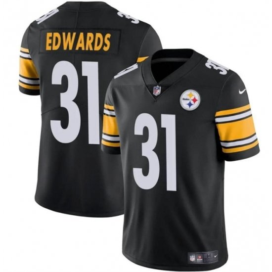 Men Pittsburgh Steelers 31 Daijun Edwards Black Vapor Untouchable Limited Stitched Jersey