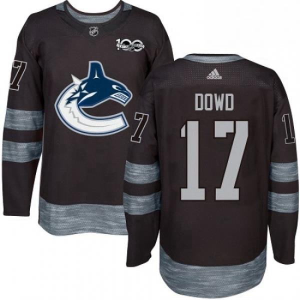 Mens Adidas Vancouver Canucks 17 Nic Dowd Premier Black 1917 2017 100th Anniversary NHL Jersey