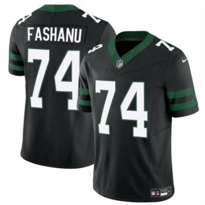 Men New York Jets 74 Olu Fashanu Black 2024 F U S E Vapor Untouchable Limited Stitched Jersey