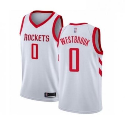 Youth Houston Rockets 0 Russell Westbrook Swingman White Basketball Jersey Association Edition