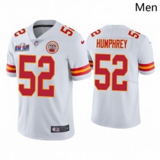 Youth Kansas City Chiefs 52 Creed Humphrey White Vapor Untouchable Limited Stitched Football 2024 Super Bowl LVIII Jersey