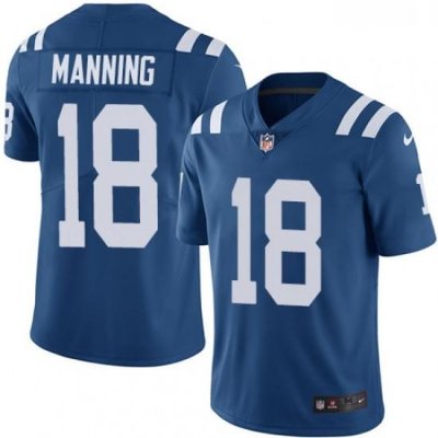 Youth Nike Indianapolis Colts 18 Peyton Manning Elite Royal Blue Team Color NFL Jersey