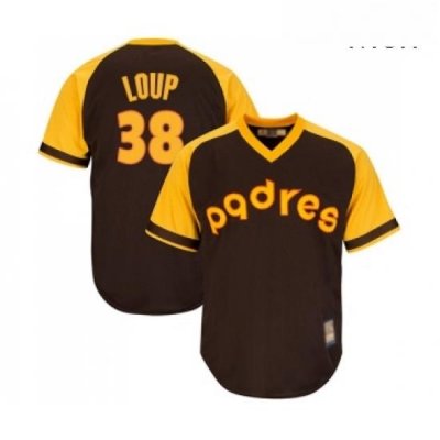 Mens San Diego Padres 38 Aaron Loup Replica Brown Alternate Cooperstown Cool Base Baseball Jersey